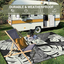 GAOMON Waterproof 8x10 Outdoor Rug Reversible Plastic Straw Rug Modern Patio Carpet, Foldable Lightweight RV Camping Mat with Portable Bag & 4 Stakes, UV Resistant & Sturdy for Picnic, Beige by CozyNest Decor