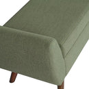 HomePop Modern Storage Bench with Wood Legs Home Décor|Bench with Storage for Living Room & Bedroom - Olive Green Woven by CozyNest Decor