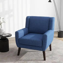 UIXE Accent Chairs Set of 2, Fabric Upholstered Armchair for Living Room, Comfy Arm Chair Single Sofa Bedroom Side Reading Seat - Flax Blue by CozyNest Decor