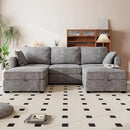mestyl Modular Sectional Sofa Convertible U Shaped Sofa Couch Set with Storage for Living Room, Modern 3 Seater Modular Sectional Couch with 2 Movable Ottoman (Grey) by CozyNest Decor