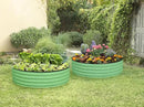 Round Galvanized Raised Garden Bed // 4×4×1 ft (2-Pack) Galvanized Raised Garden Beds Outdoor for Gardening, Vegetables, Flowers // Patented Tool-Free Design Round Planter (Light Green) by GreenHaven Gardens