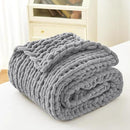 Admitrack Chunky Knit Blanket Throw, 100% Hand Knit Chenille Throw Blanket for Sofa & Home Decor, Soft and Cozy Knitted Throw Blankets (Dark Gray，51""x63""), XNR08 by CozyNest Decor