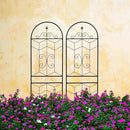 Metal Garden Trellis Rustproof Trellis for Climbing Plants Outdoor Flower Support (Black-2 Pack, 71"x19.7") by GreenHaven Gardens