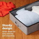 storageLAB Under Bed Storage Containers, Closet Organizers with Sturdy Handles for Clothes, Comforters, and Accessories, Perfect for Use Under or at the End of the Bed - 2 Pack, Grey by CozyNest Decor