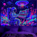 BVBOX Astronaut Space Blacklight Tapestry 79"x59", UV Reactive Astronaut Electronic Piano Universe Galaxy Planet Glow in Dark Music Tapestries, Black Light Neon Upright Poster Wall Hanging Backdrop Decor for Bedroom Living Room by CozyNest Decor