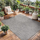 Washable Indoor Outdoor Rug 5x7 Weather Resistant Area Rugs Modern Solid for Porch Deck Balcony Backyard Patio Outside Carpet (5 X 7 Silver Grey) by CozyNest Decor