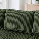 HYJT-H&K Modular Sectional Sofa Cloud Secttional Couch, 132" Comfy U Shaped Couches for Living Room, Deep Seat Memory Foam Fluffy Plush Corduroy Boneless Couch Sectionals with Chaise, Green by CozyNest Decor