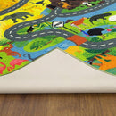 KC Cubs 3x5 Animal Safari Toy Car Road Rug – Educational Play Mat Carpet for Kids, Toddlers, Nursery, Classroom, Playroom, Baby Daycare, Boys & Girls by TinyTreasures Baby Boutique