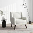 UIXE Accent Chair, Fabric Upholstered Armchair for Living Room, Comfy Arm Chair Single Sofa Bedroom Side Reading Seat - Flax Beige by CozyNest Decor