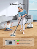 Steam Cleaner, 293°F 58 PSI Powerful Multipurpose Handheld Steam Mop for Home Use, 21 Attachments, 50Oz Capacity, Heavy Duty Steamer for Carpets, Floors, Cars, Tiles, Crack Cleaning, Titanium by TinyTreasures Baby Boutique