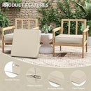 Patio Chair Cushions 24 X 24 X 5 Inch Waterproof Outdoor Seat Cushions for Patio Furniture, Outdoor Sofa Couch Pads with Ties & Handle, Set of 2, Cream by GreenHaven Gardens