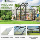 Polar Aurora 4x6 FT Greenhouse, Quick Aluminum Assembly Structure Polycarbonate Greenhouse, Walk-in Greenhouses for Outdoors with Ventilated Windows, Green Houses for Outside Backyard Garden by GreenHaven Gardens