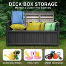 EconoHome 3 Seat Outdoor Storage Bench with Rain Cover - 90 Gallon Capacity - Weatherproof Resin Bench for Patio, Porch, Garden, Yard, Pool Area - Furniture for Pool Accessories, Gardening Tools by GreenHaven Gardens