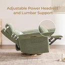 CHITA Power Recliner Chair, Electric Triple-Motor Swivel Glider Nursery Rocking Chair with Adjustable Power Headrest and Lumbar Support, GREENGARD Gold Certified, Solid Wood Base, Forest Green by TinyTreasures Baby Boutique
