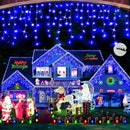 Hezbjiti Christmas Decorations Lights Outdoor, 400 LED 32.8 FT 8 Modes 75 Drops Fairy String Curtain Lights for Christmas Decor Eaves Window Party Yard Garden Indoor (Blue) by GreenHaven Gardens