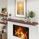 12 Inch Deep Floating Shelves for Wall | 72W x 12D Floating Shelves Set of 1 | Rustic Walnut Long Floating Shelves for Living Room Bathroom Laundry Room Bedroom Kitchen Home Office by CozyNest Decor