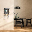 Sorbus Wall Mounted Wine Glass Stemware Rack Set - Wire & Wood Wine Rack Wall Mounted for Wine Glasses, Champagne Glasses, and Drinkware - Complete Your Home Bar & Kitchen Storage, Mahogany by CozyNest Decor