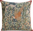 Charlotte Home Furnishings Decorative Tapestry Pillow Cover 19x19 in, Green Pheasant Couch Throw Pillow Cover, French Country Square Cushion Cases for Bed Room Home Decor, Soft Cotton Jacquard Woven by CozyNest Decor