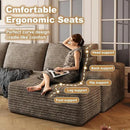 136" Sectional Couches for Living Room Modern Modular Sofa with L-Shape Couchs Upholstered Boneless Couch Deep Seat Sectional Couch with Chaise (Camel, Left Facing Chaise+3Seaters+Ottoman) by CozyNest Decor