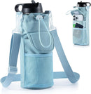 RRegeny【NEW STYLE Water Bottle Holder Crossbody Bag with Shoulder Strap, Leakproof Water Bottle Carrier for Hydro Flask16-40oz, Hands-Free Fitness Bag with Zipper Pockets for Hiking Travel Gym by TinyTreasures Baby Boutique