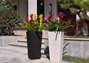 GreenShip 27" Tall Planters, Set of 2 – Black Outdoor Planter for Front Porch & Tall Plants, Weather-Resistant, with Drainage Hole & Rubber Plug (No Plants Included) (White-2pcs) by CozyNest Decor