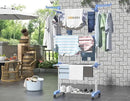 HOMIDEC Clothes Drying Rack, Large 4-Tier Foldable Drying Rack Clothing(67.7H x 19.7W x 30L Inches), Movable Drying Rack with 4 castors. Multifunctional Stainless Steel Laundry Drying Rack, Blue by CozyNest Decor