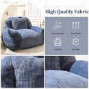Giant Bean Bag Chair, Faux Fur Bean Bag Chair for Adults, Fluffy and Comfy Bean Bags with Filler, Big Bean Bag Sofa Chair for Reading, Gaming, Stuffed High-Density Foam, Grey by CozyNest Decor