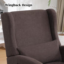 Rocking Chair Nursery with Foot Rest, Wingback Nursery Rocking Chairs, Nursing Glider Rocker Chair with Pillow and High Back for Nursery, Living Room, Bedroom, Coffee by TinyTreasures Baby Boutique