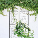 Metal Garden Trellis Rustproof Trellis for Climbing Plants Outdoor Flower Support (Black-4 Pack, 86.7"x19.7") by GreenHaven Gardens