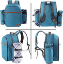 Apollo Walker Picnic Backpack Set for 2 Person with Cooler Compartment, Detachable Bottle/Wine Holder, Fleece Blanket, Plates and Cutlery Set (Teal) by GreenHaven Gardens