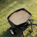VEVOR Broadcast Spreader, 60LBS Capacity, Walk-Behind Push Spreader, 0-9.8 ft Spreading Width, 10 in All Terrain Pneumatic Tires, Lawn Spreaders with Hopper Grate, for Seed, Fertilizer, Salt, Ice Melt by GreenHaven Gardens