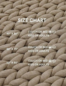 YnM Chunky Throw Blanket, Medium-Weight, Hand Knitted, Skin Friendly, Ventilated and Breathable, Machine Washable, Home Décor Piece for Couch, Sofa and Bed (Beige, 40x50 Inch) by CozyNest Decor