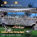 2 Pack Solar String Lights Total 240LED 80FT, IP67 Waterproof Solar Lights for Outside with 8 Modes, Upgraded Solar Panel Fairy Lights for Garden Party Wedding Decorations (Cool White) … by CozyNest Decor