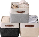 DECOMOMO Storage Bins Fabric Storage Baskets for Shelves, Linen Closet Organization Toys Nursery (Mixed Neutral, Large - 3 Pack) by CozyNest Decor