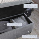 BELLEZE Storage Ottoman, 47 Inch Bench Bedroom Bench with Safety Close Hinge, Extra Long Ottoman with Storage for Living Room, Entryway, Hallway, Foot Rest, Support 300lbs - Gray by CozyNest Decor