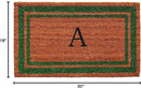 Calloway Mills Green Border 18" x 30" Monogram Doormat, Natural/Green (Letter A) by CozyNest Decor