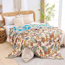 Boho Throw Blanket for Bed, 100% Cotton Soft Rustic Quilt Fall Blanket, 80"x90" Floral Printed Farmhouse Decor Bed Blankets, All Season Rustic Reversible Bohemian Throw Quilt by CozyNest Decor