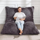 Hobestluk 3 in 1 Bean Bag Chair Giant Bean Bag Chairs for Adults with Plaid Cover Convertible Bean Bag Floor Cushion with Machine Washable Cover for Living Room (Plaid Dark Grey) by CozyNest Decor
