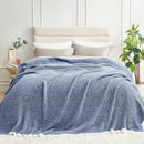 Snuggle Sac Oversized Blue Reversible Super Soft Blanket Twin XL Size for Bed and Sofa, Heather Blue, 66x90 inches by TinyTreasures Baby Boutique