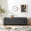 48" Ottoman with Storage, Storage Ottoman Bench with Safety Hinge, Upholstered Entryway Bench with Seating for Bedroom, Living Room, Holds up to 330 lb, Dark Gray by CozyNest Decor