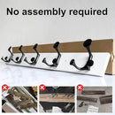 SKOLOO 30-Inch White Wood Coat Rack Wall Mount with 5 Triple Hooks - Ideal for Family Entrances, Classrooms, and Pet Supplies Storage - Perfect Coat Hooks for Wall by CozyNest Decor