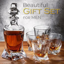 Whiskey Decanter Set for Men with 4 Drinking Glasses for Cognac, Bourbon, Rum, Scotch, Liquor Crystal Clear Decanter Sets House Warming Gifts New Home Whiskey Gifts for Men Dad Him by CozyNest Decor