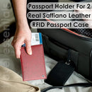 2 Passport Holder - Travel Essentials, RFID Blocking Wallet Credit Card Organiser, Plain Accessories Slim Cover For Men & Women by TinyTreasures Baby Boutique