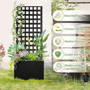 Metal Raised Garden Bed, Trellis Planters Bed with Drainage Holes for Climbing Plants, Vegetables Outdoor Privacy Screen with Planter Box 63"x24"x12", Black by GreenHaven Gardens