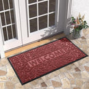 Yimobra Welcome Front Door Mat Outdoor, Heavy Duty Sturdy Non Slip Doormats, Rubber Backing, Low-Profile Entrance Rugs, Absorbent Resist Dirt, Easy Clean Patio Garage Floor Mats, 47X24 Inch, Wine Red by CozyNest Decor
