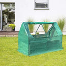 Aoodor 4 x 2 x 1 ft Raised Garden Metal Bed, Mini Greenhouse Kit with 2 Roll-up Zipper Doors, for Vegetables, Herbs and Flowers by GreenHaven Gardens