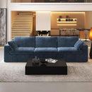 118" 3-Seater Cloud Sofa,Modular Sectional Couch,Modern Deep Seat Upholstered Couches with Plush Corduroy Fabric for Living Room Furniture,Bedroom and Apartment,No Assembly Required,Blue by CozyNest Decor
