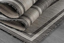 Beverly Rug Outdoor Rug 5x7 Modern Bordered Area Rugs for Indoor and Outdoor Patio Deck Porch Garden Waterproof Weather Sun Resistant Washable Outside Carpet (5 x 7 Dark Gray) by CozyNest Decor