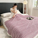 UKELER Sherpa Bed Blanket 80 × 90 inch, Ultra Soft Queen Size Throw Blankets for All Season, 470 GSM Cozy Plush Striped Fleece Blanket for Bedroom Living Room Dorm Hostel Sofa Camping, Purple by CozyNest Decor