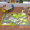 KC Cubs 3x5 Country Farm Construction Car Road Street Rug – Educational Carpet Play Mat for Kids, Toddlers, Nursery, Classroom, Playroom, Baby Daycare by TinyTreasures Baby Boutique